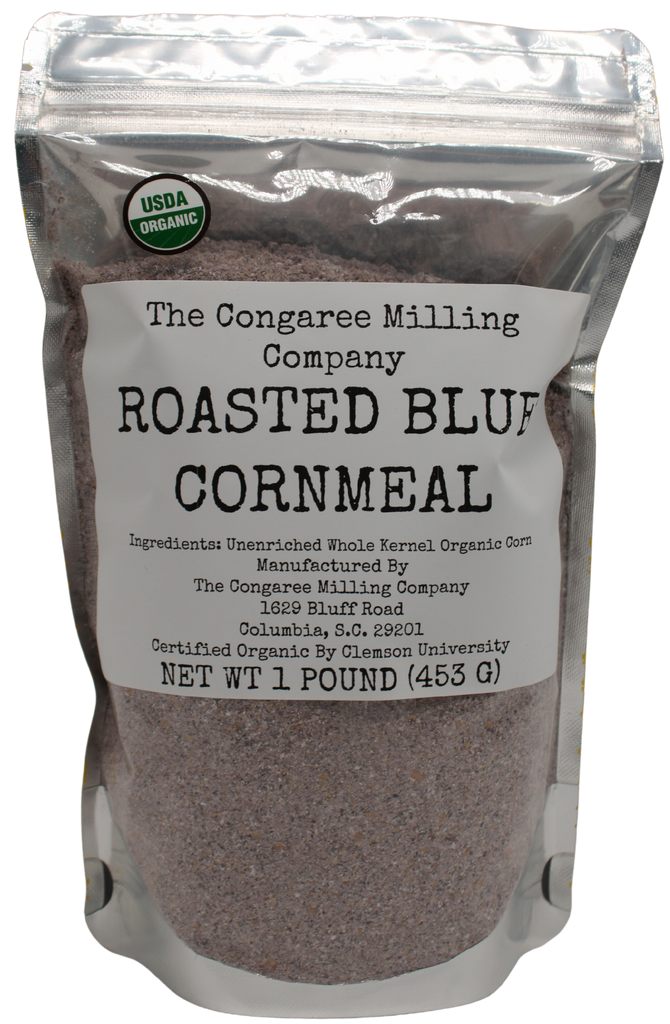 USDA Organic Certified Roasted Blue Cornmeal One Pound Bag