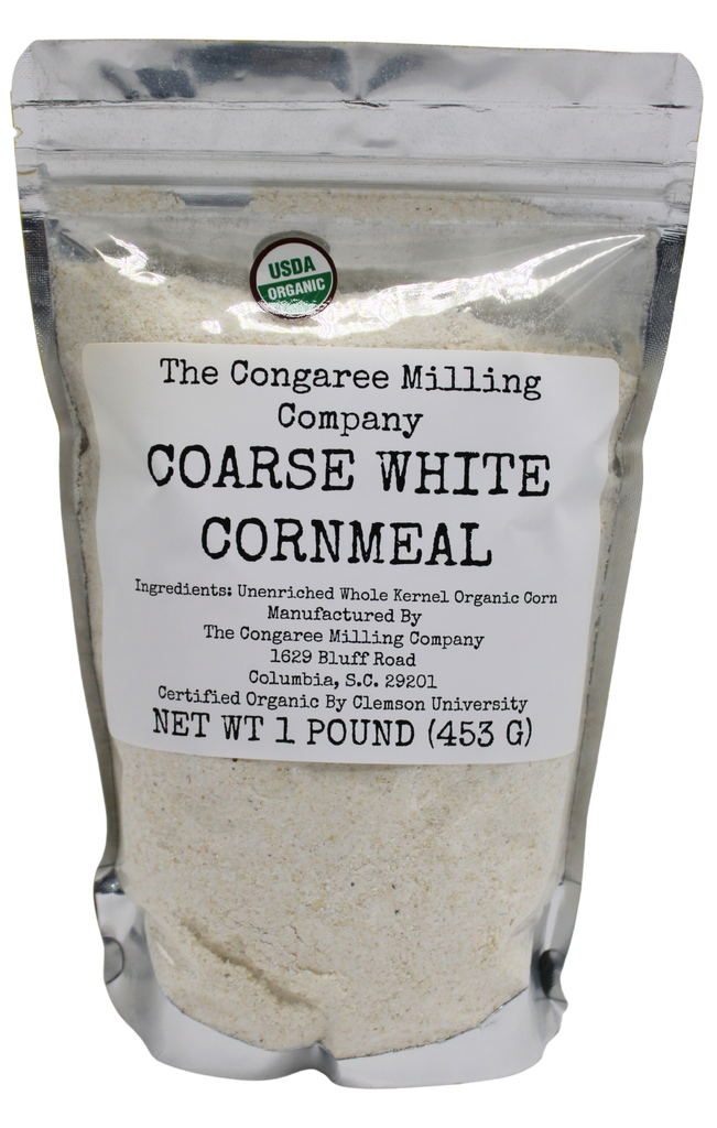 USDA Certified Organic Coarse White Cornmeal 1 Pound Bag