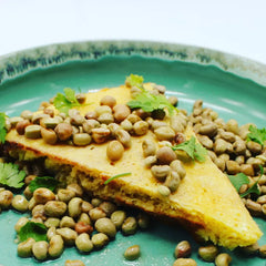 Skillet Cornbread and Brown Crowder Peas