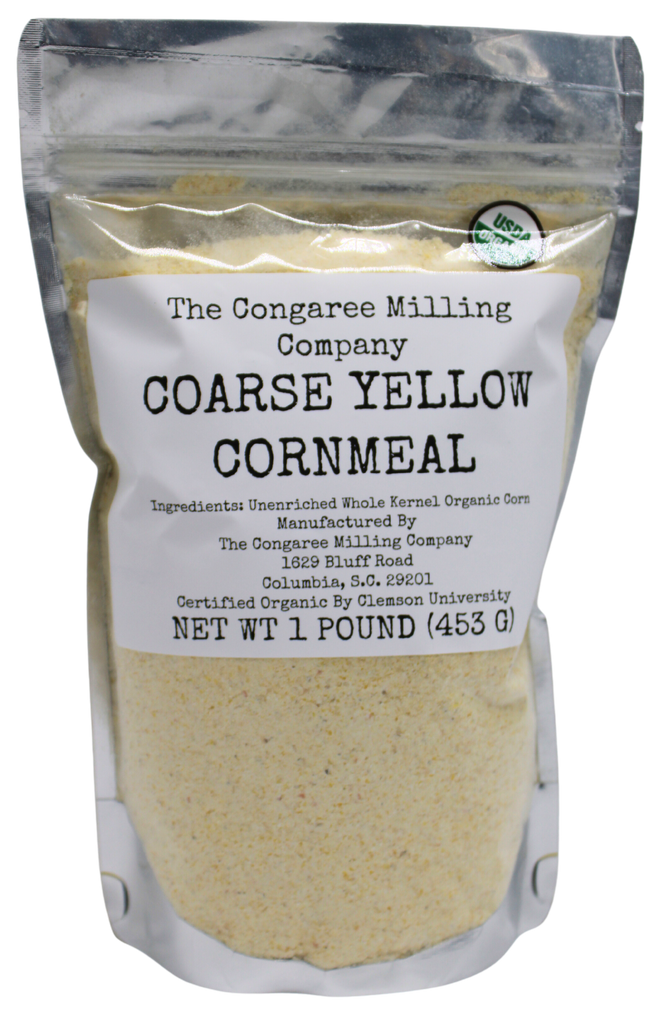 USDA Certified Organic Coarse Yellow Cornmeal 1 Pound Bag