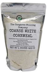 USDA Certified Organic Coarse White Cornmeal 1 Pound Bag