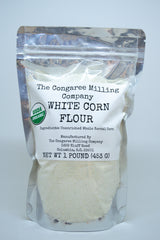 The Congaree Milling Company Organic White Corn Flour 1 Pound Bag